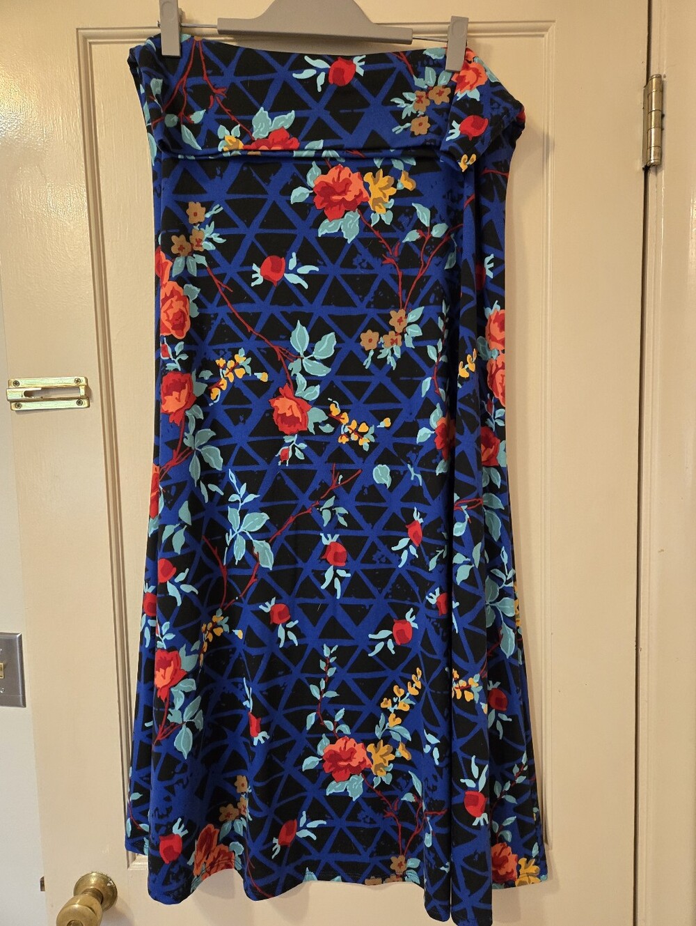 Lularoe Floral Maxi Skirt - Blue Floral